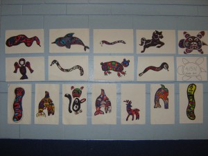 Our Haida artwork on display in the Gym!