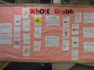 We are in charge of the APPLE Schools campaign this month. Check out our display on whole grains.  