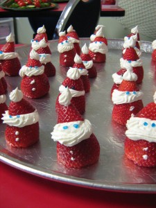 The strawberry Santa's were adorable. 