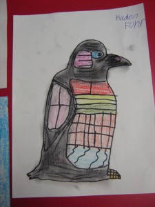This student wanted to focus on the "skeletal" shapes in some of the artist's work.