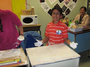 On Friday we did some cloud painting with shaving cream to learn about cloud formations. 