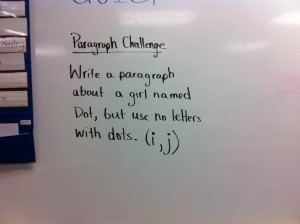 Our Paragraph Challenge from today. 