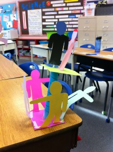 This student created a very creative center piece! 