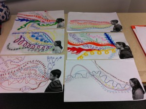 You can see the different interpretations taken by the students. 