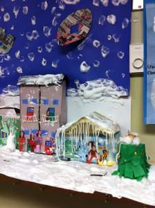 There are some familiar faces living in this Christmas village. 