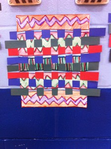 This student did a great job using different texture and colours to create a vibrant piece of cloth. 