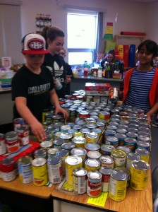 Sorting cans for Canstruction! 