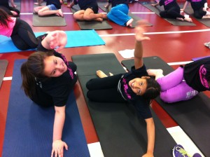Striking a pose in Pilates. 