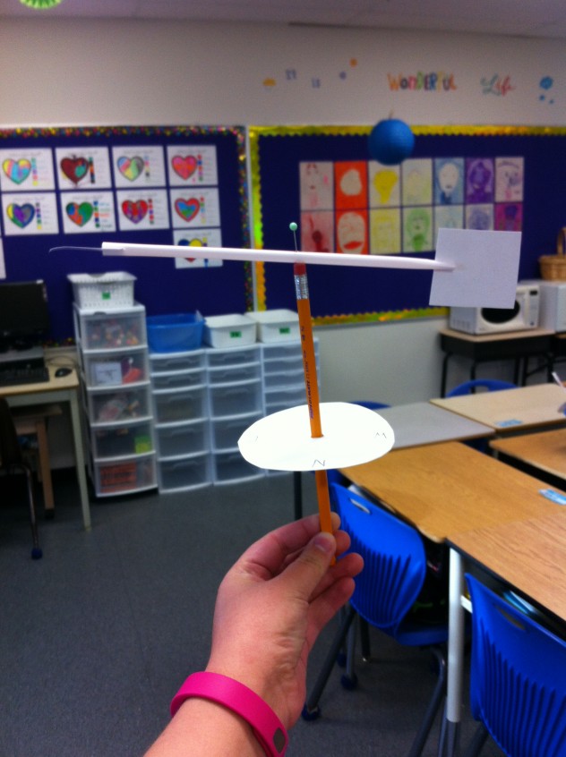 A student created weather vane. 
