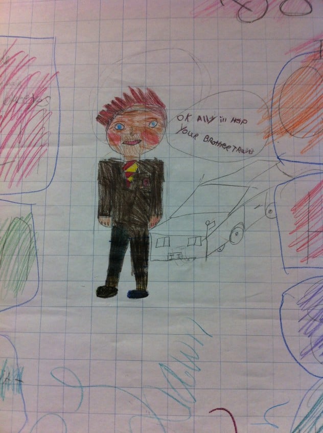 A cute and adorable drawing of Mr. Daniels. 
