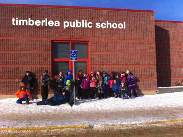 Here's our class heading inside after some outdoor fun! 