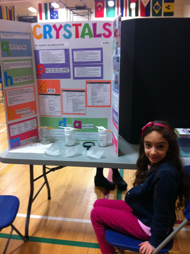 Amira looks exited about Science Fair! 