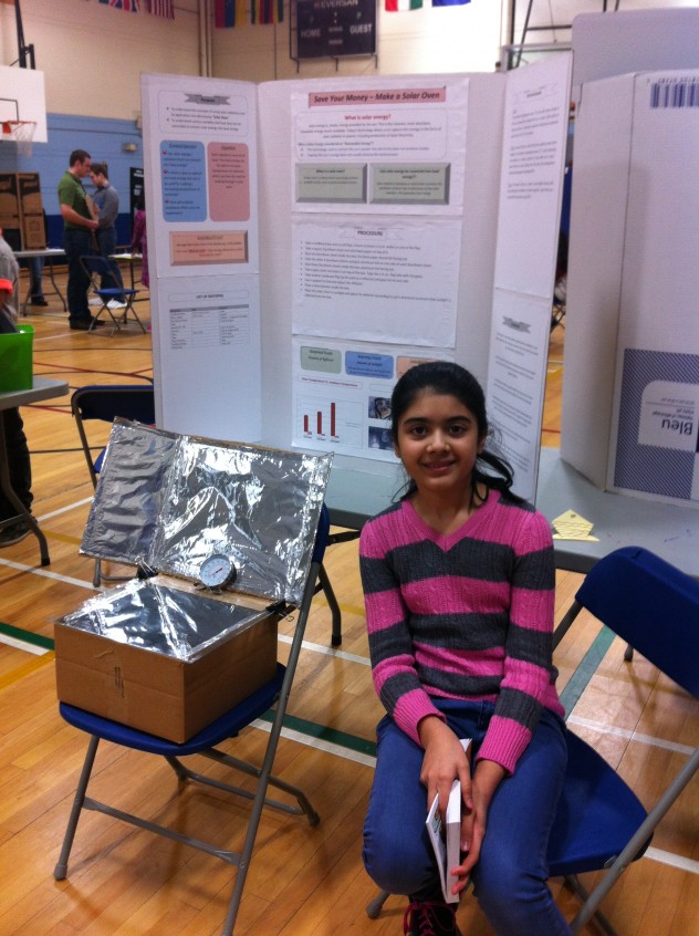 Hetvi was proud to show off this solar oven. 