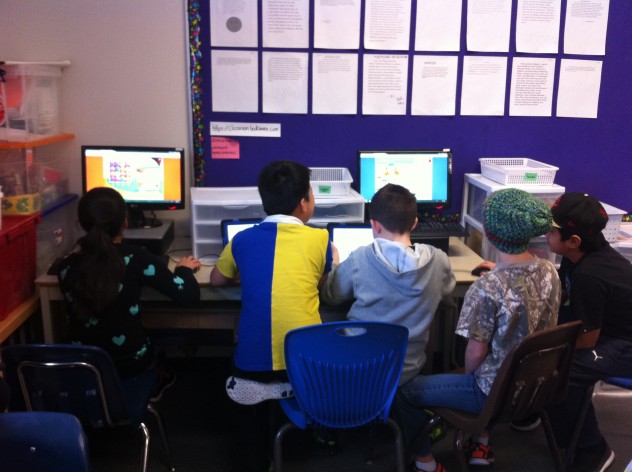 Our Grade 5 students using Mathletics to increase their numeracy skills. 